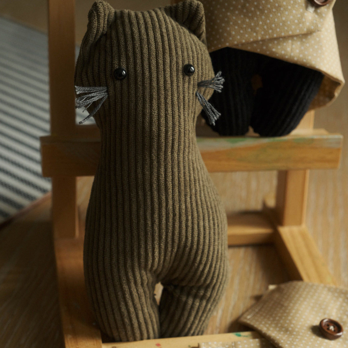 Puff Plush Cat with Pastry Wrap