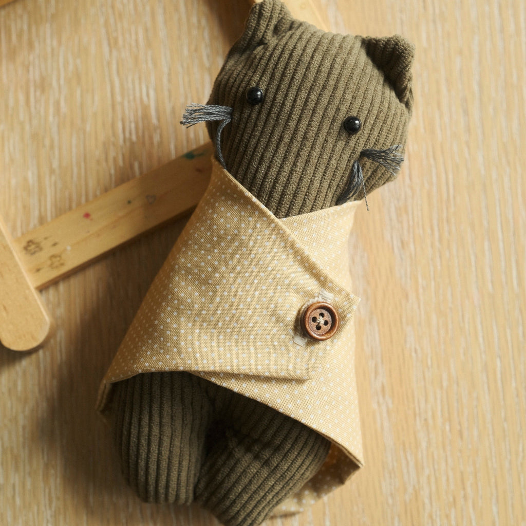 Puff Plush Cat with Pastry Wrap
