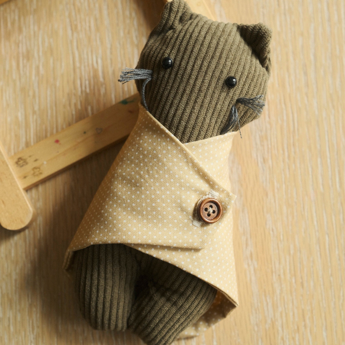 Puff Plush Cat with Pastry Wrap